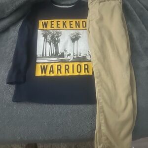 Old Navy Navy Blue 'Weekend Warrior' Kids Shirt